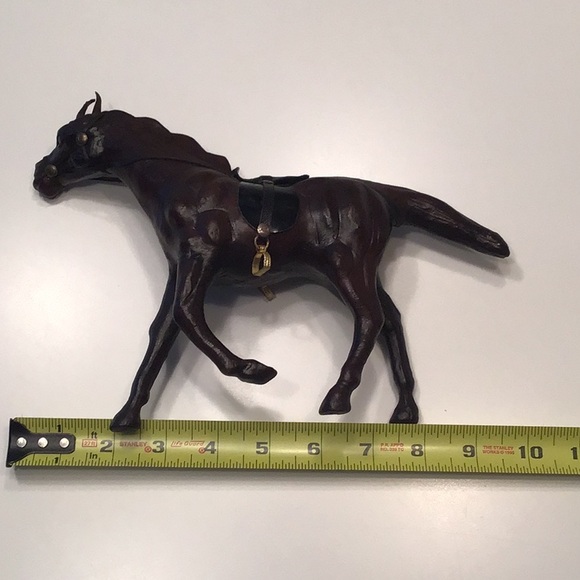 Vintage Horse‎ Leather Wrapped Figurine Statue Equestrian - Picture 8 of 9